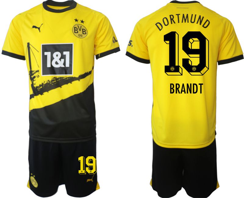 Men 2023-2024 Club Borussia Dortmund home yellow #19 Soccer Jersey